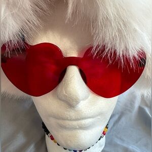RAVELUXE 🥳 Red Heart-Shaped Party Sunglasses 😍 🕶️ 😎 ❤️❤️❤️